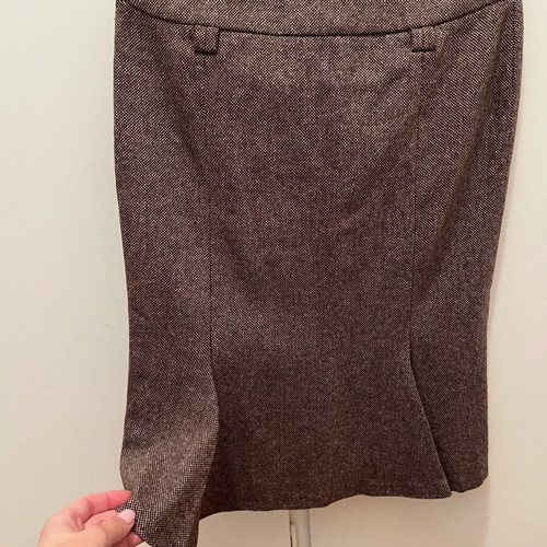 Wool skirt Zara new, knee-length, brown, size S