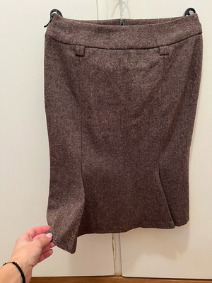 Wool skirt Zara new, knee-length, brown, size S