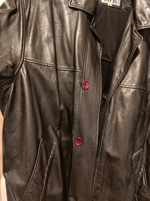 Lapel men's leather jacket size L like new, black
