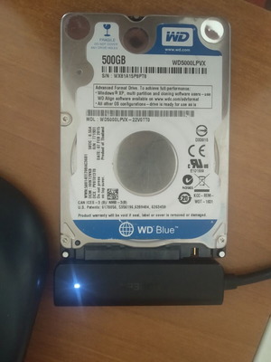 WesternDigital 2.5" HDD 500GB like new