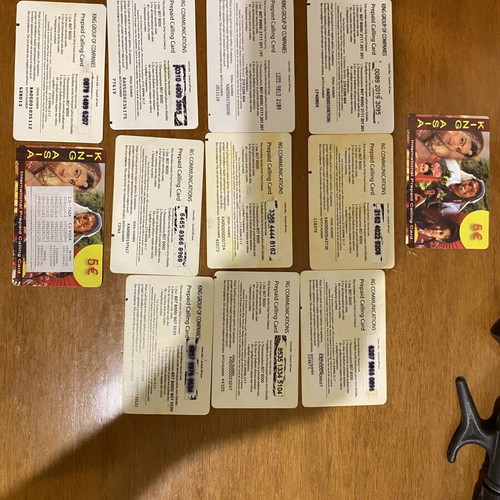 Phone cards like new, set of 11 different