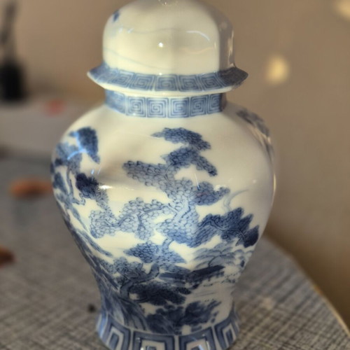 Vintage Shibata Japan porcelain ginger jar with lid
