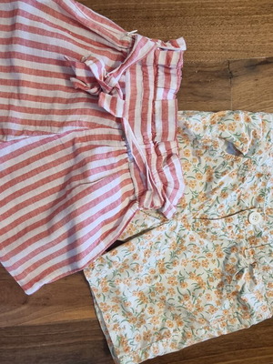 Alouette shorts set like new, size 128 cm, red and yellow