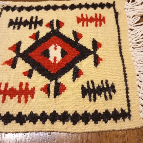 Vintage Kilim Table Linens Set of 3 in Like New Condition