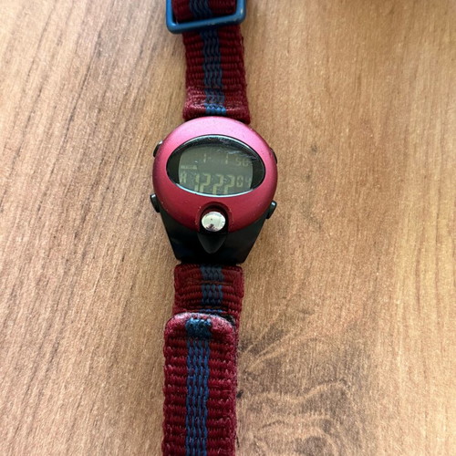 Vintage Pulsar Spoon digital watch used, red multicolor