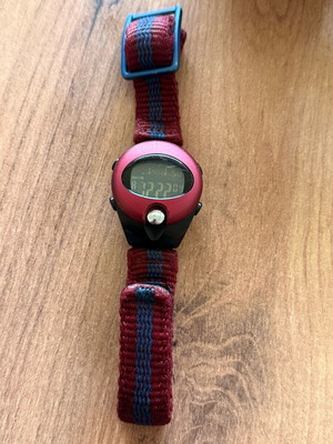 Vintage Pulsar Spoon digital watch used, red multicolor