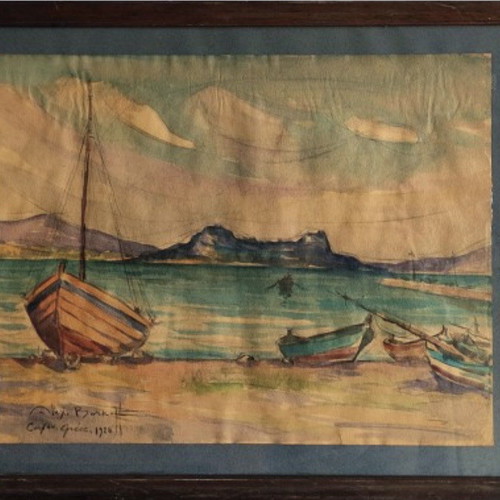 Alex Barkoff painting 1928 used, Corfu theme