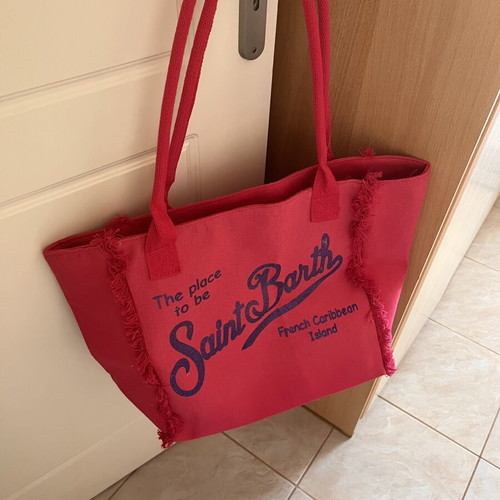 MC2 Saint Barth "Vanity" canvas tote bag, neon fuchsia