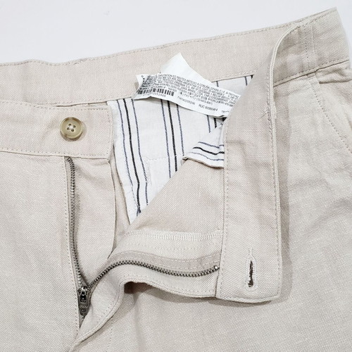 Zara men's shorts bermuda cotton and linen XL-2XL like new, white and beige