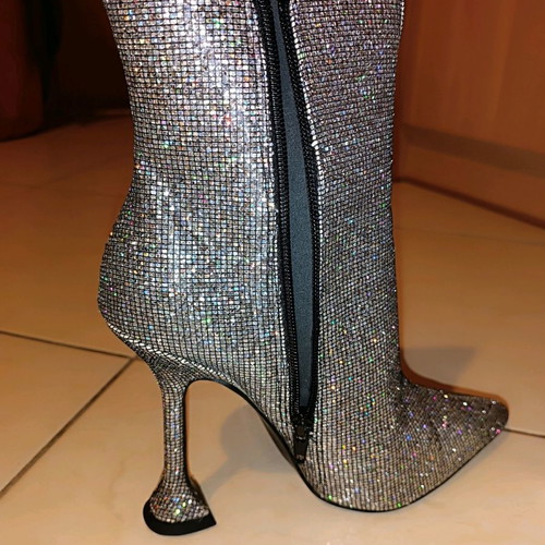 Public Desire ankle boots silver new, size 39