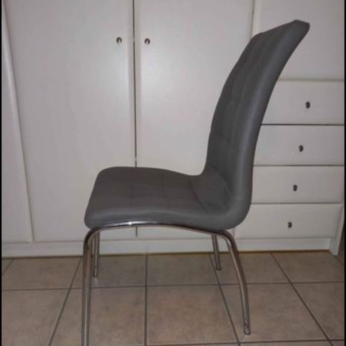 Dining chairs unused, gray leather, set of 4