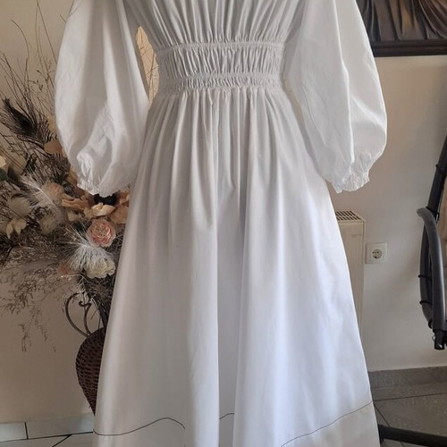 Proenza Schouler White Label white midi dress with puff sleeves