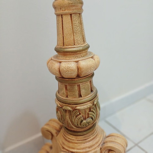 Candle holder set used, two floor-standing, heights 90cm and 62cm