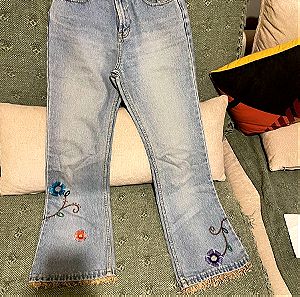 GAP συλλεκτικό κεντημένο παντελόνι jeans XS