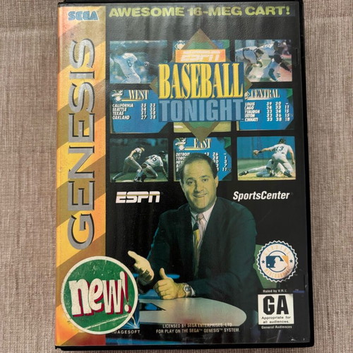 ESPN Baseball Tonight Sega Genesis Mega Drive game used, English full