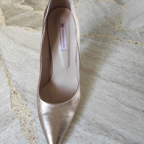 Tsakiris Mallas leather high heels bronze size 39 like new