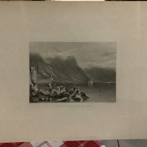 Chalcography Castle of Chillon on Lake Geneva used, 1840