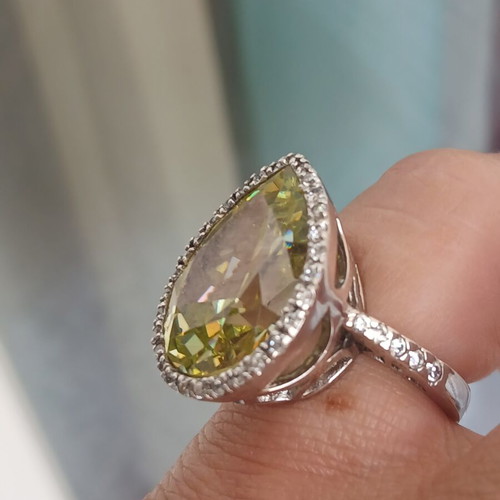 Oxette silver 925 ring with sparkling crystals, 16 mm