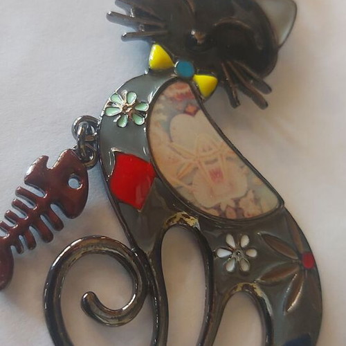 Long necklace new multicolor with cat design