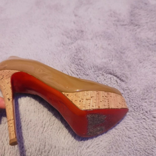 Christian Louboutin γόβες Lady Peep Cork μεταχειρισμένες, μπεζ, μέγεθος 39