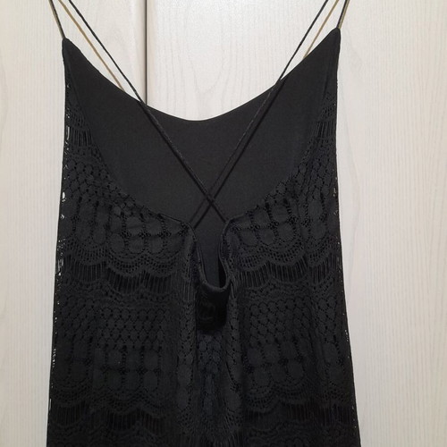 Midi black dress with lace, like new, sizes XXS-XS-S
