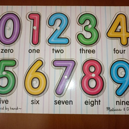 Melissa & Doug Numbers Peg Puzzle like new, wooden educational toy