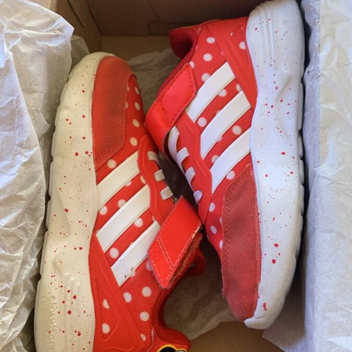 Adidas Minnie girl athletic shoes size 31 like new, red