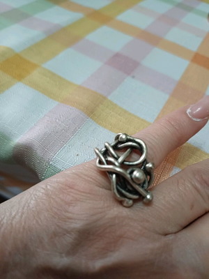 Steel chevalier ring new, handmade adjustable