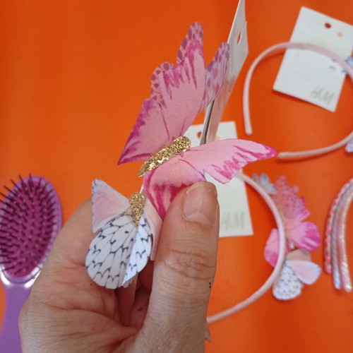 Hairbands new with tags, set of six with free hairbrush