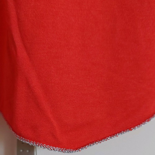Gallery summer blouse Large like new, coral with silver design