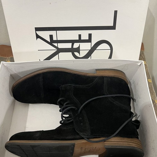 Black suede boots, size 44