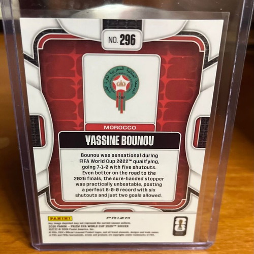 Yassine Bounou Panini Prizm Snakeskin World Cup 2026 Morocco card new
