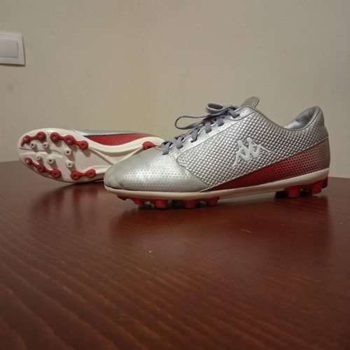 Kappa Saker football shoes used, size 32, silver and red
