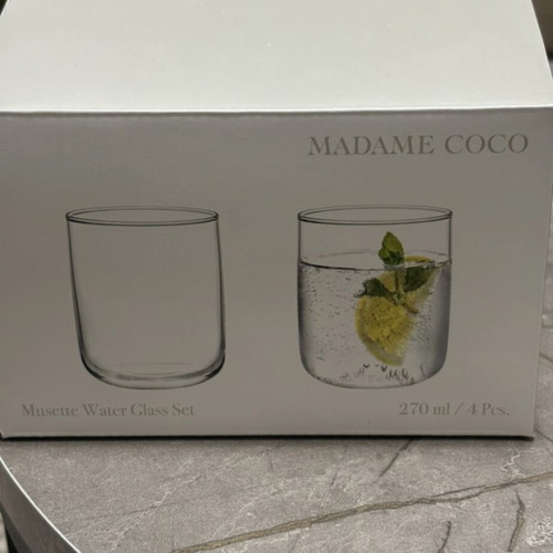 Madame Coco glass set 4 pieces 270 ml new