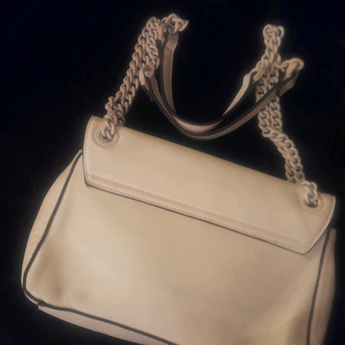Roccobarocco leather shoulder bag like new, white