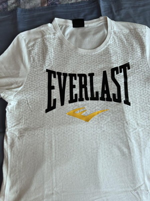 Ανδρική κοντομάνικη μπλούζα Everlast μεταχειρισμένη, μέγεθος L, άσπρη