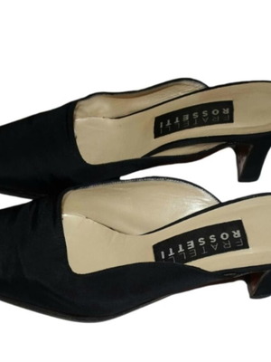 Fratelli Rossetti satin mules like new, size 35.5, black