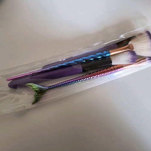Makeup brushes used with case