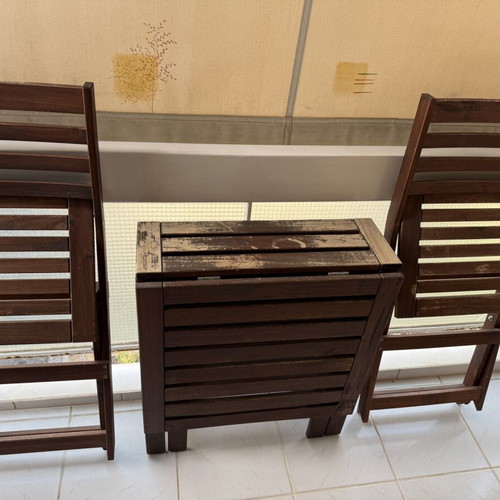 Wooden table set with chairs, 4 chairs