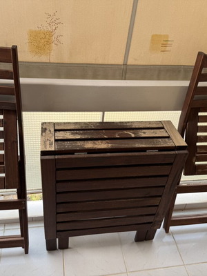 Wooden table set with chairs, 4 chairs