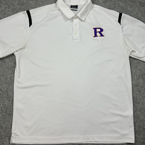 Nike Golf Dri-FIT Polo XL used, white, varsity R embroidery