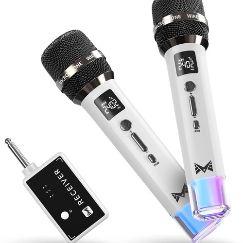 Wireless RGB Microphone Set 2 New, 40h Battery, 60m Range