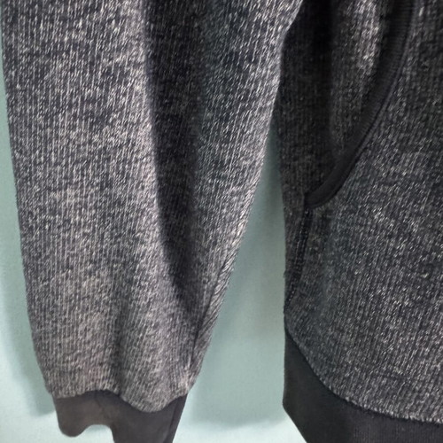 Pull & Bear men's knitted jacket with Sherpa lining and hood, used, size M