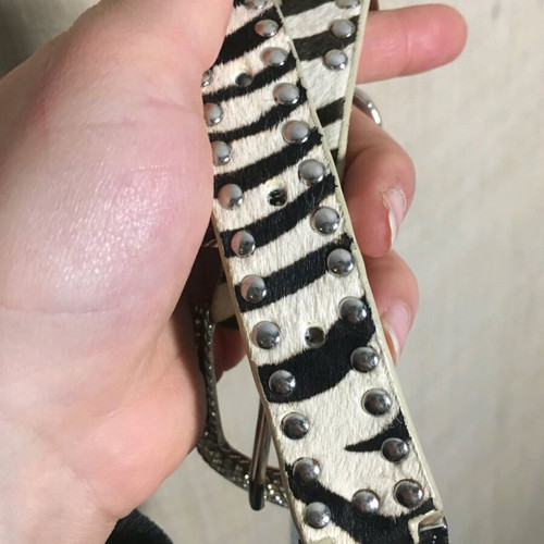 Y2K chain leather animal pattern belt like new