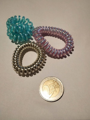 Telephone cord hair ties multicolor, pack of 3, new