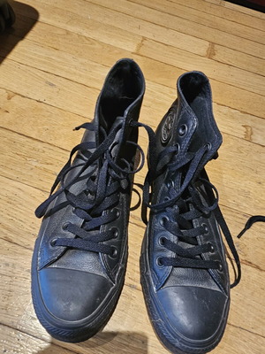 Converse All Star black leather and suede sneakers, like new, sizes 39 and 39.5