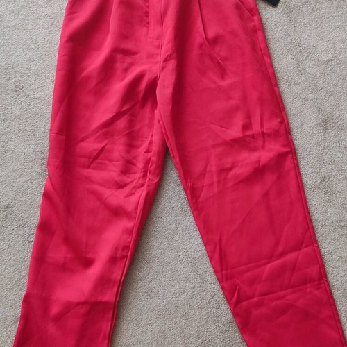 Women's fabric pants new, red, size M 38