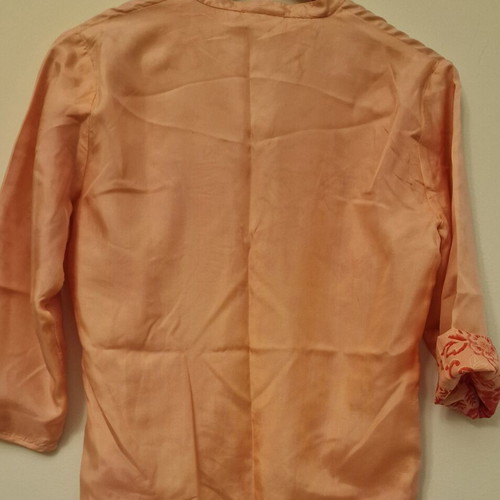 Silk blouse Chinese style medium, like new, peach color