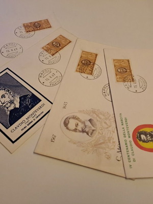 Claudio Monteverdi First Day Covers Italy 1967 set of 4 like new