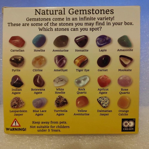 Collection of 20 natural semi-precious stones in box like new